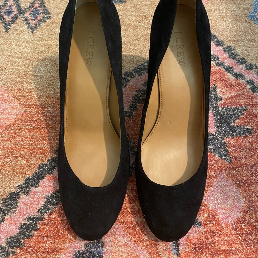 J. Crew Black Suede Blocky High Heel - Picture 4 of 5